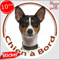 Basenji, disque autocollant "Chien à Bord" 14 cm