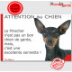Plaque portail humour "Attention au Chien, notre gardien Pinsher noir et feu est une sonnette" Pancarte drôle photo