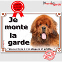 Dogue Tibet, plaque portail "je Monte la Garde" 2 Tailles LUX D