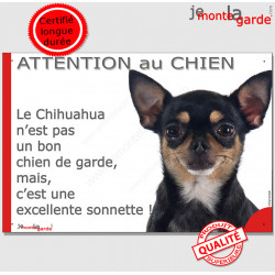 Plaque "Attention au Chien, le Chihuahua est une sonnette" 24 cm RNG