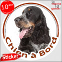 Cocker Anglais, sticker voiture "Chien à Bord" 2 tailles