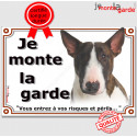 Bull Terrier, plaque portail "Je Monte la Garde" 2 tailles LUX D