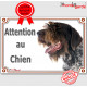 Griffon Korthals, plaque portail "Attention au Chien" pancarte panneau photo