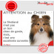 Plaque portail humour "Attention au Chien, notre Berger des Shetlands fauve et blanc est une sonnette" pancarte panneau drôle ph