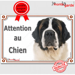 St-Bernard, plaque portail "Attention au Chien" 24 cm LUXE