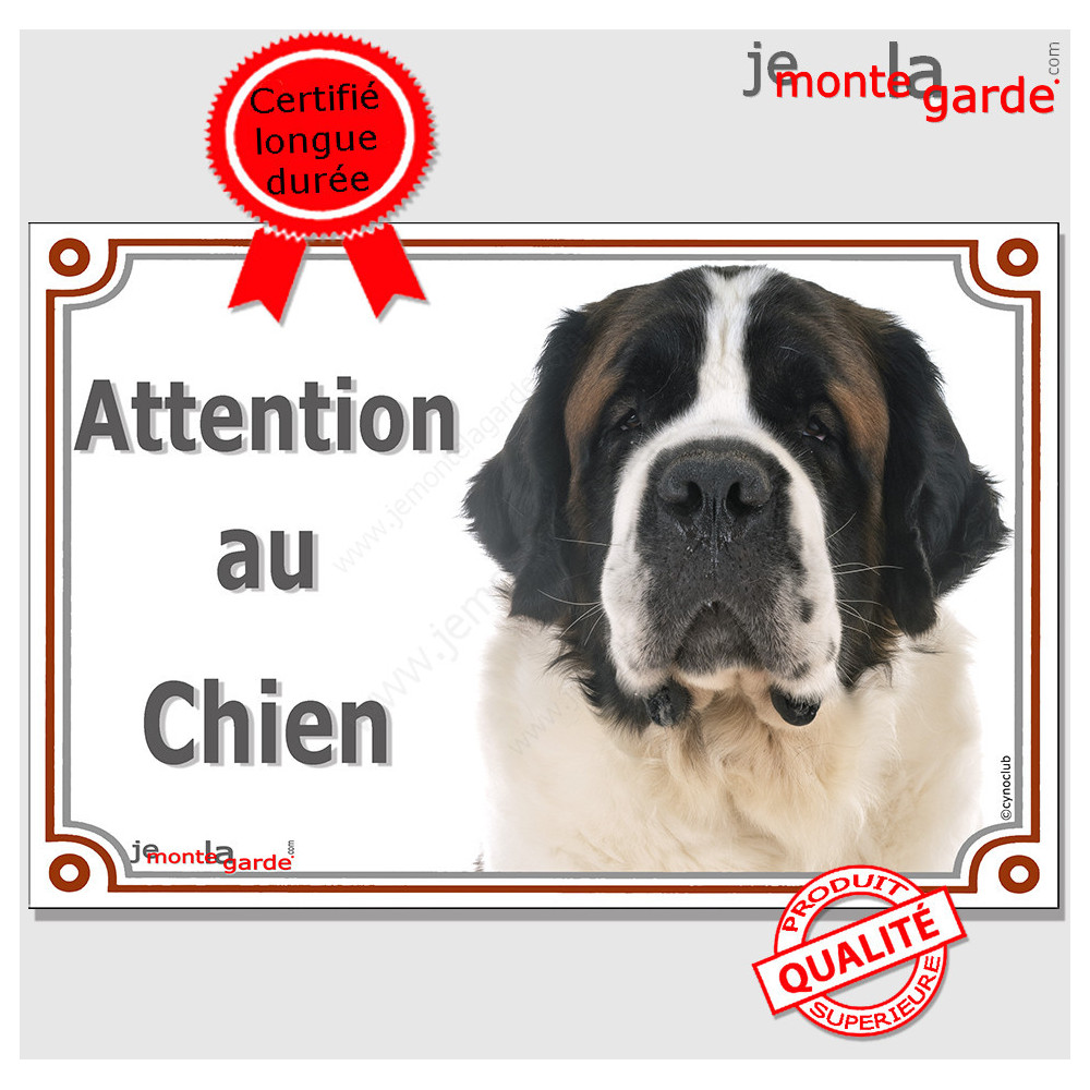 Plaque attention au chien - accessoire Saint Bernard