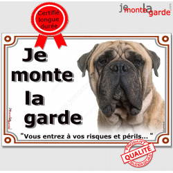 Bullmastiff, plaque portail "Je Monte la Garde" 2 tailles LUX D