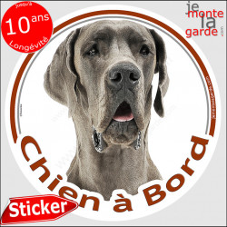 Dogue Allemand, sticker "Chien à Bord" 14 cm