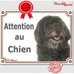 Labrit noir Tête, Berger des Pyrénées, plaque portail "Attention au Chien" pancarte panneau Pyrénnées photo