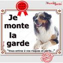 Aussie Bleu Merle, plaque portail "Je Monte la Garde" 2 tailles LUX D