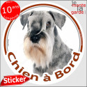 Schnauzer, disque autocollant "Chien à Bord" 14 cm