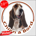 Basset Hound, sticker voiture "Chien à Bord" 15 cm