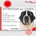 St-Bernard, plaque humour "Jetez Vous au Sol, Attention au Chien" 24 cm JET