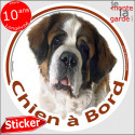 St-Bernard, sticker voiture "Chien à Bord" 2 tailles