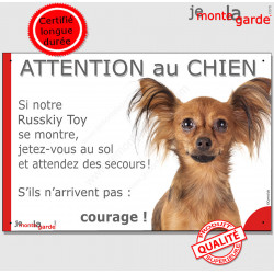 Russkiy Toy, plaque humour "Jetez Vous au Sol, Attention au Chien" 24 cm JET