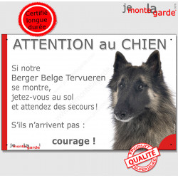 Tervueren, plaque "Jetez Vous au Sol, Attention au Chien" 24 cm JET