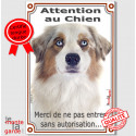 Aussie, plaque verticale "Attention au Chien" 24 cm VL