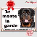 Rottweiler, plaque portail "Je Monte la Garde" 24 cm LUX D