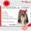 Shih-Tzu, plaque humour "Jetez Vous au Sol, Attention au Chien" 24 cm JET