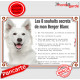 Berger Blanc Suisse, Plaque "Les 8 Souhaits Secrets" pancarte photo idée cadeau, affiche panneau, commandements éducation