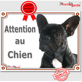Bouledogue Français, plaque "Attention au Chien" 2 tailles LUX D