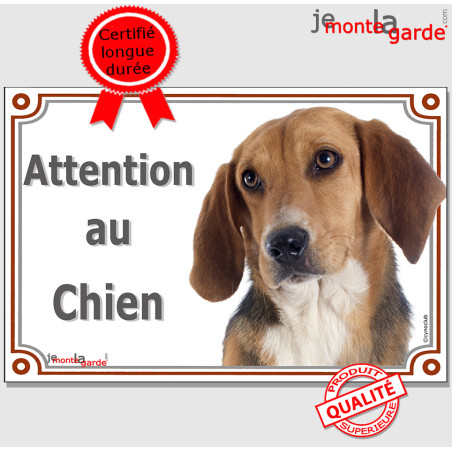 Beagle Harrier, plaque portail "Attention au Chien" photo, résiste pluie soleil gel, idée cadeau