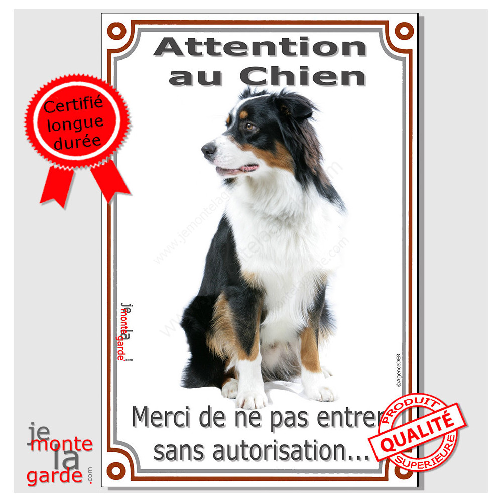 Panneau attention au chien 30x15 cm