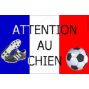 Plaque "Attention au Chien" Football France 20 cm OBI