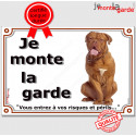 Dogue Bordeaux, plaque "Je Monte la Garde" 24 cm LUX