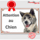 Akita Inu Japonais bringé, plaque portail "Attention au Chien" pancarte panneau photo