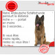 Berger Allemand poils longs ancien type, plaque "parcourt distance Niche - Portail" pancarte BA photo altdeutscher schäferhund