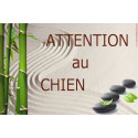 Plaque portail "Attention au Chien", Jardin Zen 24 cm OBI