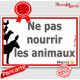 Panneau Portail "Ne pas Nourrir les Animaux, merci", pancarte champ, chevaux, ânes, poneys, panneau interdit manger