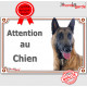 Berger Belge Malinois Tête, plaque portail "Attention au Chien" pancarte panneau photo race