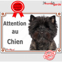 Cairn Terrier, plaque portail "Attention au Chien" 24 cm LUX