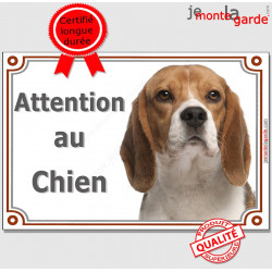 Beagle, plaque portail "Attention au Chien" 24 cm LUX