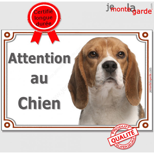 Beagle Tête Panneau portail "Attention au Chien" plaque affiche pancarte photo race