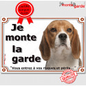 Beagle, plaque portail "Je Monte la Garde" 2 tailles LUX D