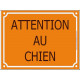 Attention au Chien, Plaque de Rue Jaune Orange panneau affiche pancarte portail