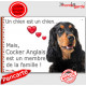 Cocker Anglais Noir et Feu, plaque "Un chien est Membre de la Famille" photo panneau idée cadeau cadre pancarte affiche