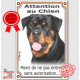 Rottweiler Buste Plaque Portail Attention au Chien verticale pancarte panneau photo interdit sans autorisation