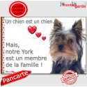 Yorkshire, plaque photo "Membre de la Famille" 24 cm LOVE