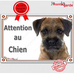 Border Terrier, plaque portail "Attention au Chien" pancarte panneau photo