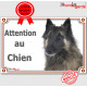 Berger Belge Tervueren, plaque portail "Attention au Chien" pancarte panneau photo