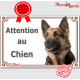 Berger Allemand à poils mi-longs Tête, plaque portail "Attention au Chien" pancarte panneau photo