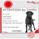 Labrador Noir, Panneau Attention au Chien marrant drôle, affiche plaque pancarte "jetez-vous au sol et attendez des secours !"