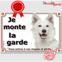 Berger Blanc, plaque portail "Je Monte la Garde" 3 tailles LUX D