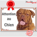 Dogue de Bordeaux, plaque portail "Attention au Chien" 24 cm LUX