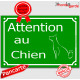 "Attention au Chien" Plaque de Rue Vert Gazon panneau affiche pancarte portail