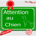 Plaque Portail "Attention au Chien" Rue Vert Gazon 2 tailles C